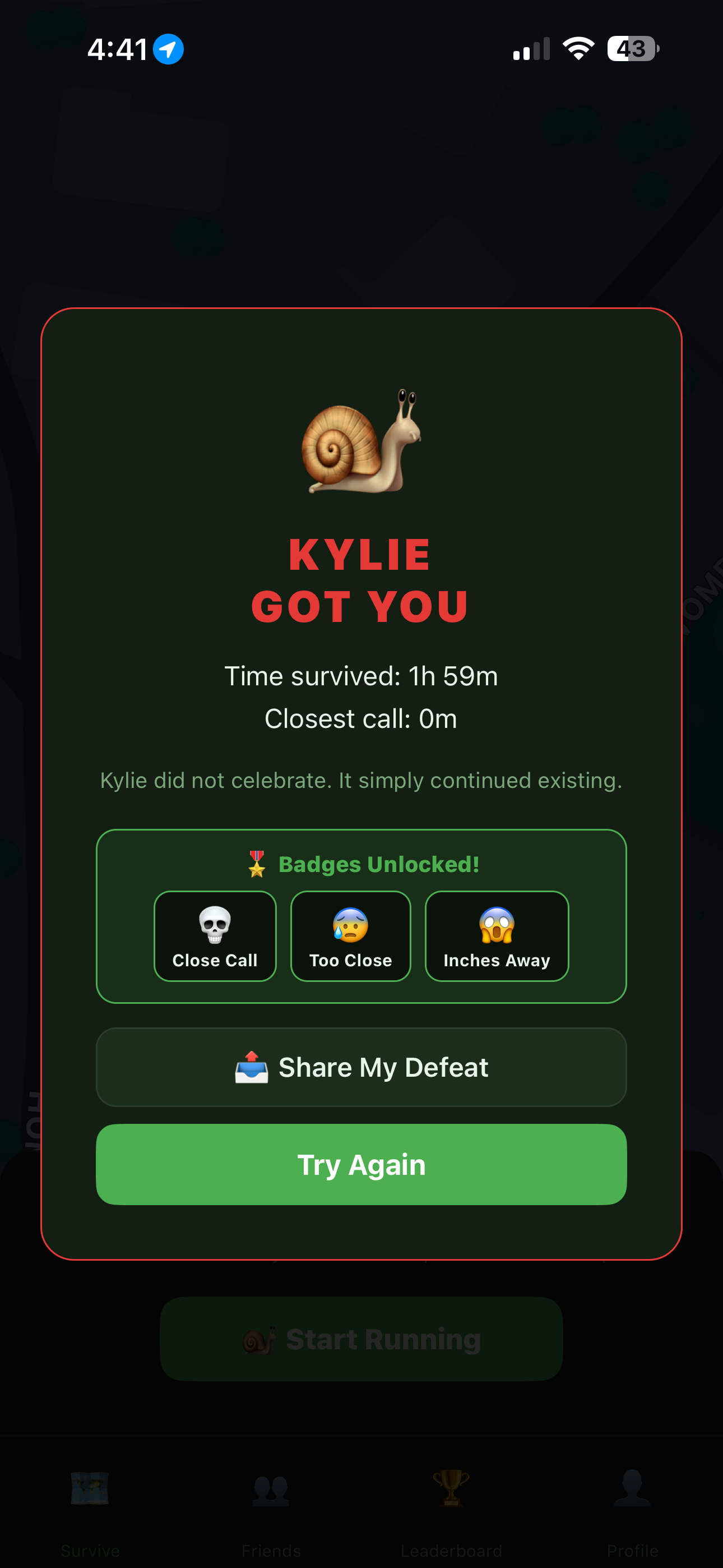 Death screen